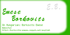 emese borkovits business card